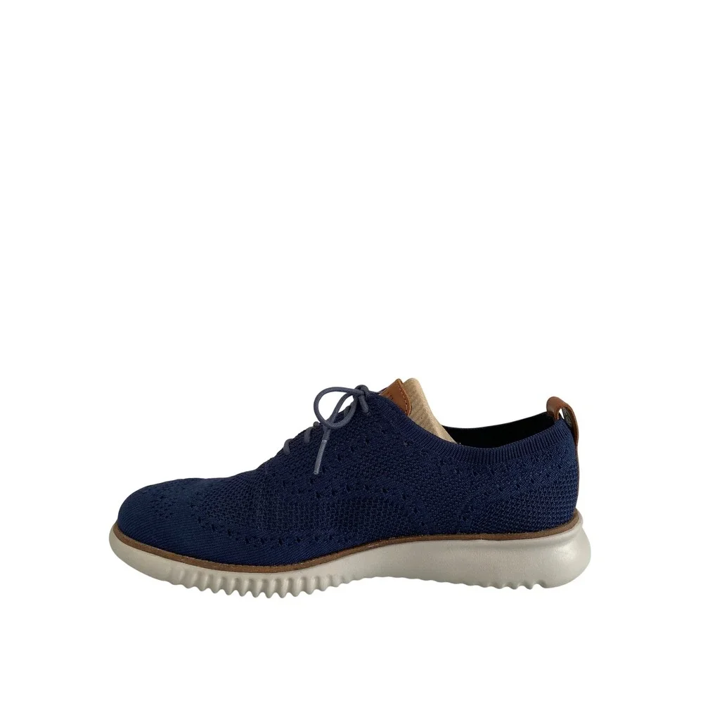 Cole Haan Zero Grand Knit Lite‎ Wingtip Oxford Mens 9M Navy Blue Casual Shoes